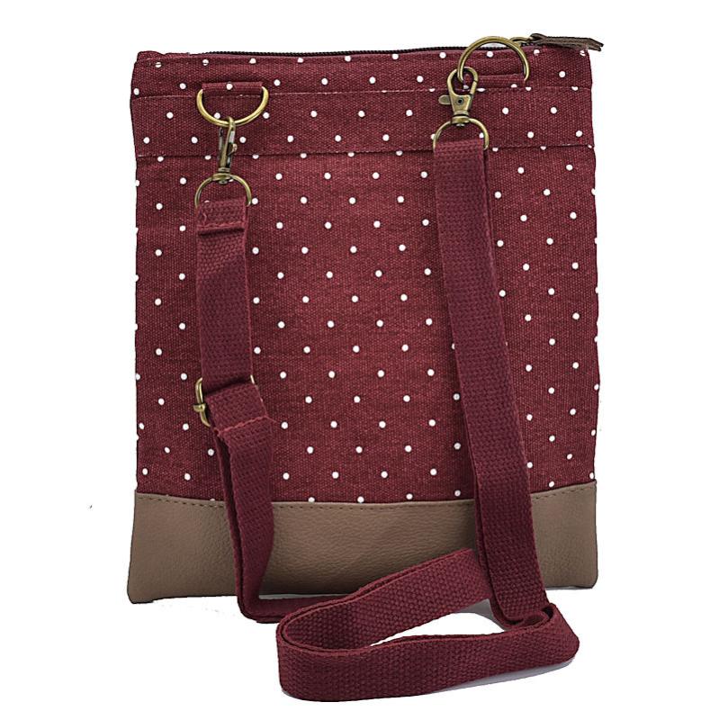 Handtasche Canvas Crossbag Punkte berry von No Name